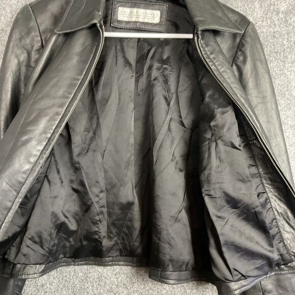 Valerie Stevens Jacket Womens Size 4 Black Lambskin Leather Refined Elegant - Picture 10 of 12